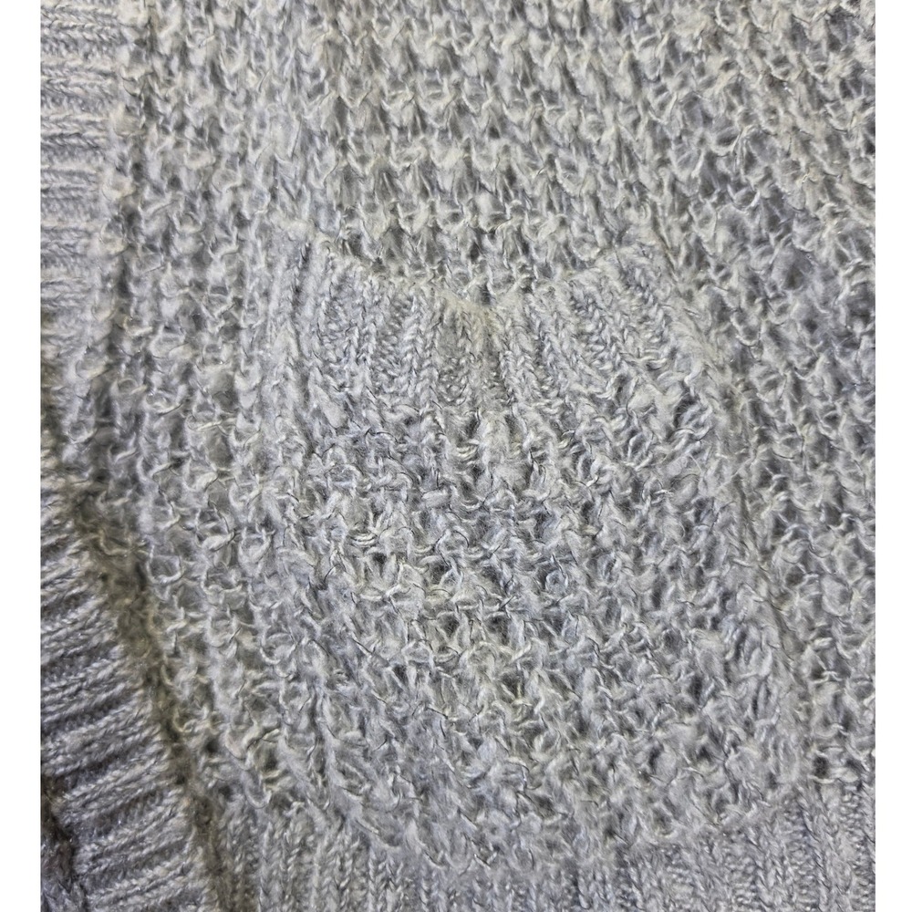 Mossimo Supply Co Gray Open Front Textured Knit Cardigan Sweater Womens Medium - Picture 6 of 12